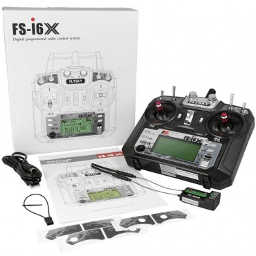 Radio FS-i6X Mode 1 et Récepteur 6 Voies 2.4GHz FLYSKY