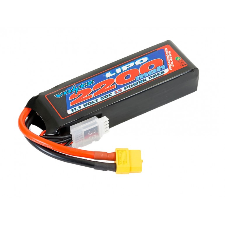 Batterie LiPo 3S 11.1V 2200mAh 30C Prise XT60 Voltz