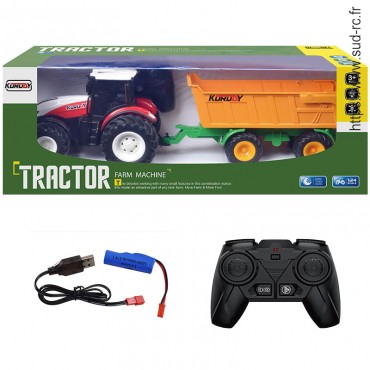 Tracteur et Remorque basculante RC 2.4GHz Korody 6643K