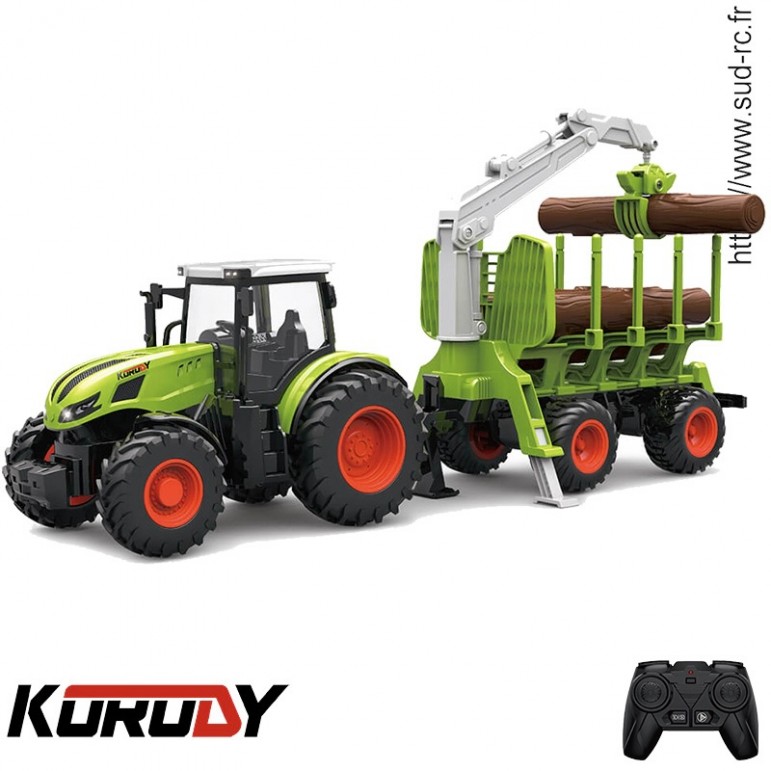 Tracteur & Remorque à grumes et grappin RC 2.4GHz Korody 6648