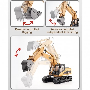 Pelleteuse RC Die Cast 1/14 15CH 2.4GHz RTR Huina 1535